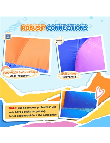 Outsunny Kids Bouncy Castle House Inflatable Trampoline Slide Water Pool 3 in 1 with Blower for Kids Age 3-8 Multi-color 2.8 x 2