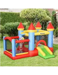 Outsunny Kids Bounce Castle Inflatable Trampoline Slide Pool Basket for Kids Age 3-10, 3 x 2.75 x 2.1m 2