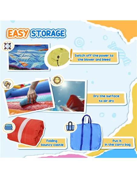 Outsunny Kids Bounce Castle Inflatable Trampoline Slide Pool Basket for Kids Age 3-10, 3 x 2.75 x 2.1m