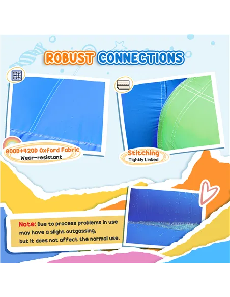 Outsunny Kids Inflatable Bouncy Castle Water Slide 6 in 1 Bounce House Jumping Castle Water Pool Gun Climbing Wall Basketball Ho