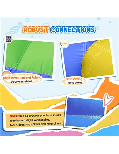 Outsunny 6 in 1 Kids Bouncy Castle, with Water Slide, Water Gun, Climbing Wall, Air Blower for Indoors/Outdoors, 3.9 x 3 x 2m