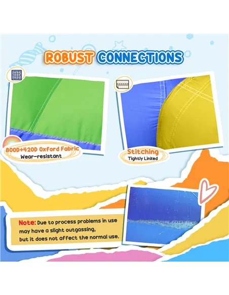 Outsunny 6 in 1 Kids Bouncy Castle, with Water Slide, Water Gun, Climbing Wall, Air Blower for Indoors/Outdoors, 3.9 x 3 x 2m