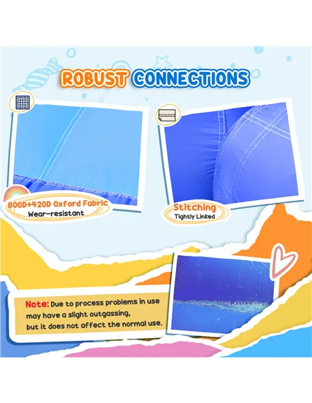 Outsunny 4 in 1 Kids Bouncy Castle Extra Large Double Slides & Trampoline Design Inflatable House Pool Climbing Wall with Blower