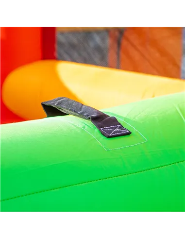 Outsunny 4 in 1 Kids Bouncy Castle Extra Large Double Slides & Trampoline Design Inflatable House Pool Climbing Wall with Blower