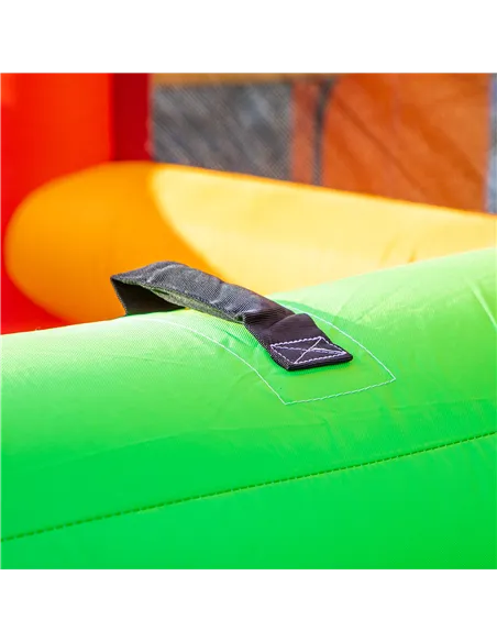 Outsunny 4 in 1 Kids Bouncy Castle Extra Large Double Slides & Trampoline Design Inflatable House Pool Climbing Wall with Blower