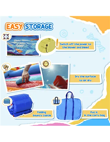 Outsunny 5 in 1 Bouncy Castle, with Blower, for Ages 3-8 Years - Multicoloured