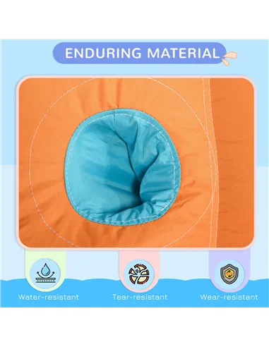 Outsunny 6 in 1 Shark-Themed Bouncy Castle, Inflatable Water Park, with Slide, Pool, Trampoline, Blower, for Ages 3-8 Years