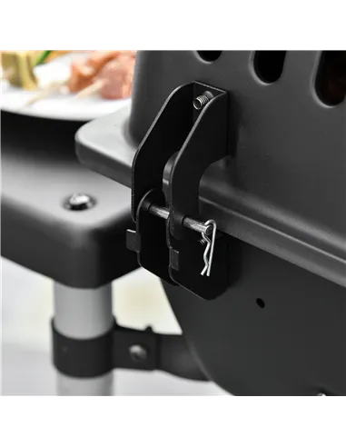 Outsunny 2 Burner Gas BBQ Trolley with Lid, 5.6 kW Gas Barbecue Grill with Wheels, Side Shelves, Black