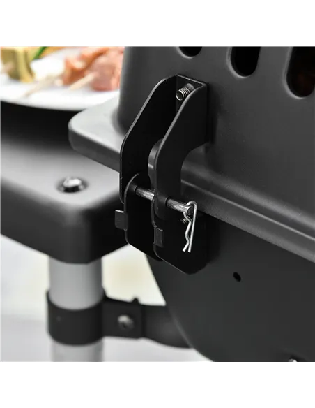 Outsunny 2 Burner Gas BBQ Trolley with Lid, 5.6 kW Gas Barbecue Grill with Wheels, Side Shelves, Black