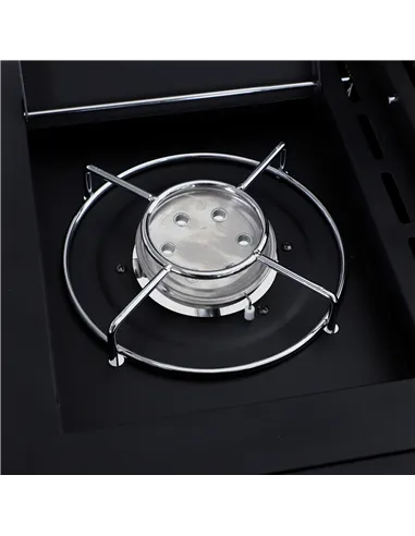 Outsunny 4+1 Burner Gas BBQ Grill, Outdoor Barbecue Trolley with Wheels, Warming Rack, Side Shelves, Cabinet, Thermometer for Ga