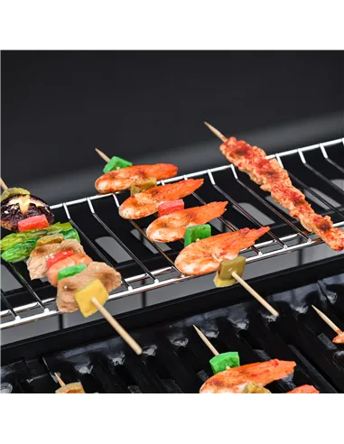 Outsunny Seven Burner Gas Grill, with Integrated Thermometer and Storage