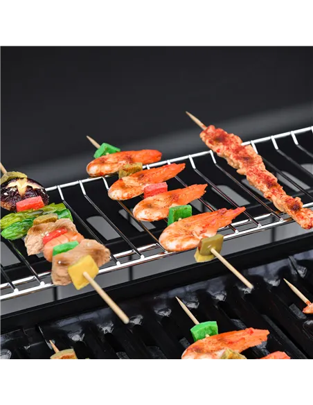 Outsunny Seven Burner Gas Grill, with Integrated Thermometer and Storage