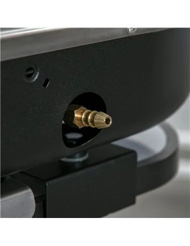 Outsunny Foldable Gas BBQ Grill 2 Burner Garden Barbecue Trolley w/ Lid Side Shelves Storage Pocket Piezo Ignition Thermometer, 