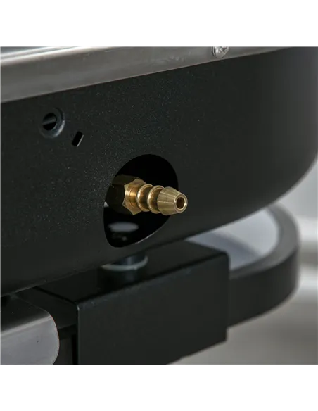 Outsunny Foldable Gas BBQ Grill 2 Burner Garden Barbecue Trolley w/ Lid Side Shelves Storage Pocket Piezo Ignition Thermometer, 