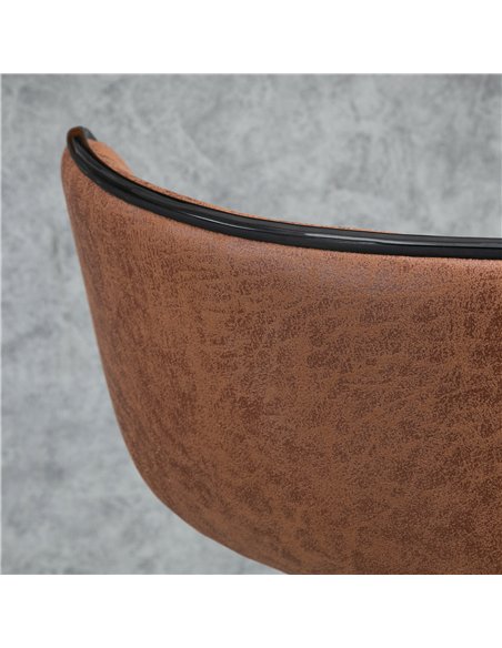 HOMCOM Bar Stool Set of 2 Microfiber Cloth Adjustable Height Armless Chairs with Swivel Seat, Brown