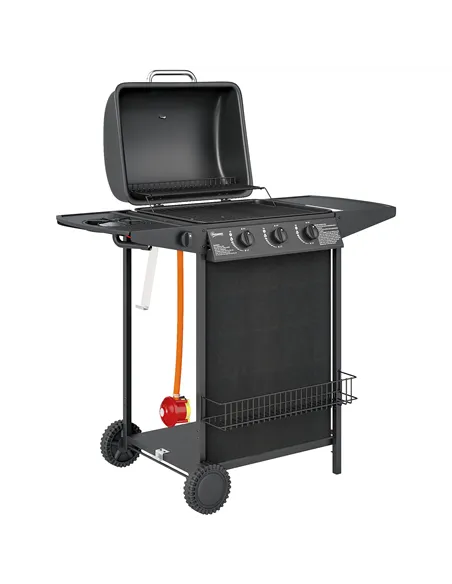 Outsunny Four Burner Gas Grill BBQ - Black