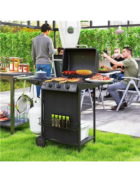 Outsunny Four Burner Gas Grill BBQ - Black