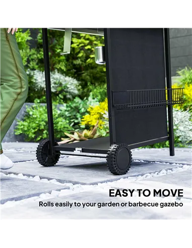 Outsunny Four Burner Gas Grill BBQ - Black