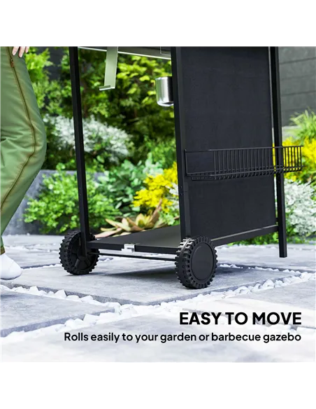 Outsunny Four Burner Gas Grill BBQ - Black