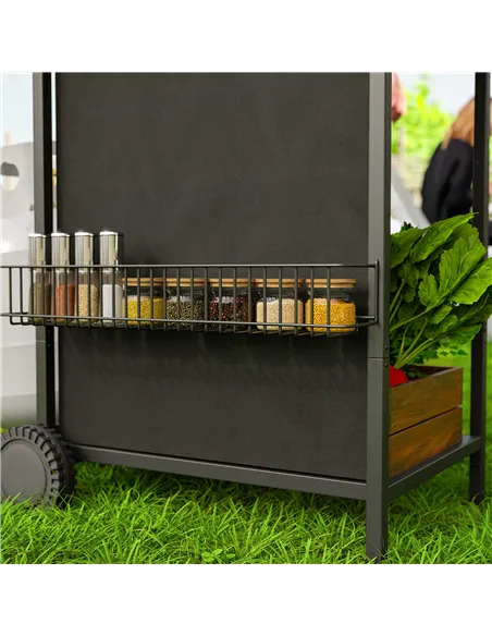 Outsunny Four Burner Gas Grill BBQ - Black