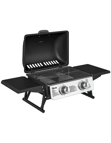 Outsunny Two-Burner Compact Gas Grill - Black
