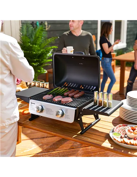 Outsunny Two-Burner Compact Gas Grill - Black