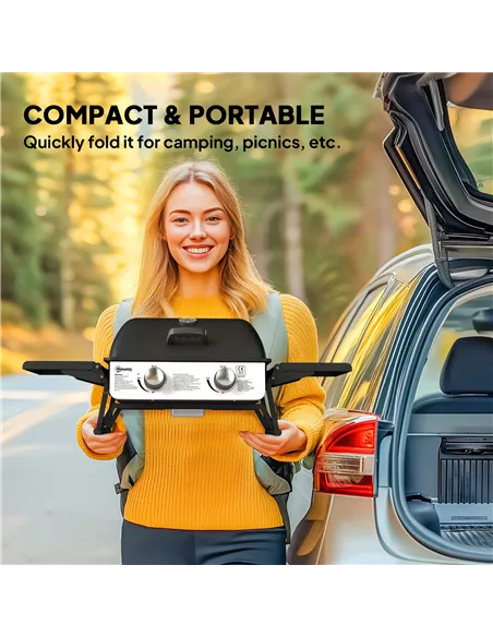 Outsunny Two-Burner Compact Gas Grill - Black