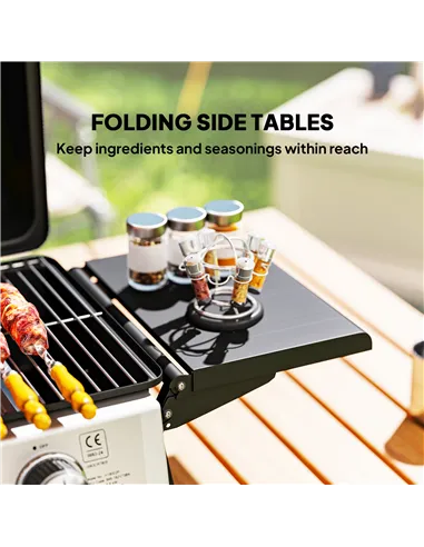 Outsunny Two-Burner Compact Gas Grill - Black