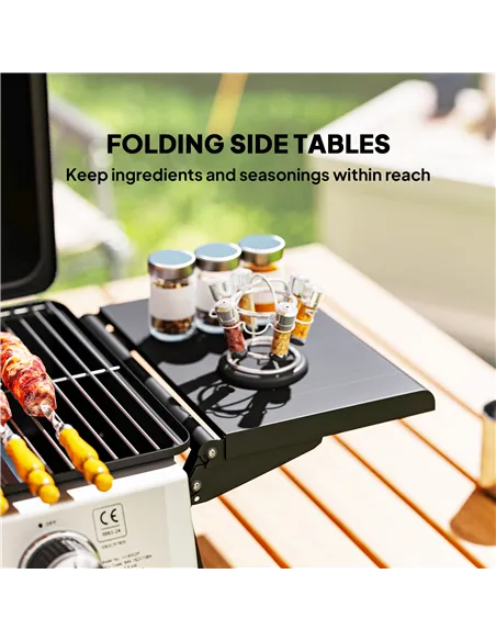 Outsunny Two-Burner Compact Gas Grill - Black