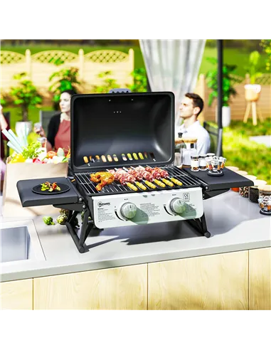 Outsunny Two-Burner Compact Gas Grill - Black