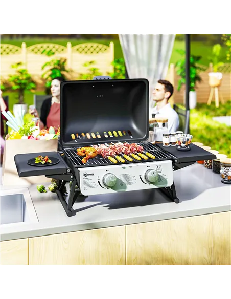 Outsunny Two-Burner Compact Gas Grill - Black