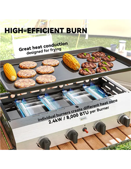 Outsunny Four Burner Portable Gas Grill