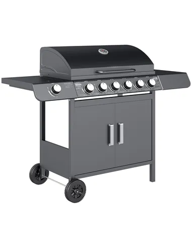 Outsunny Seven-Burner Gas BBQ Grill - Grey
