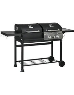 Outsunny Dual Fuel BBQ Grill - Black