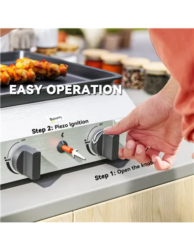 Outsunny Two Burner Portable Gas Grill