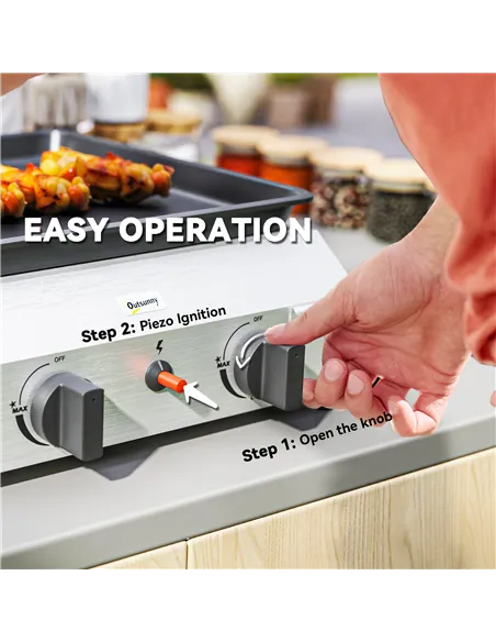 Outsunny Two Burner Portable Gas Grill