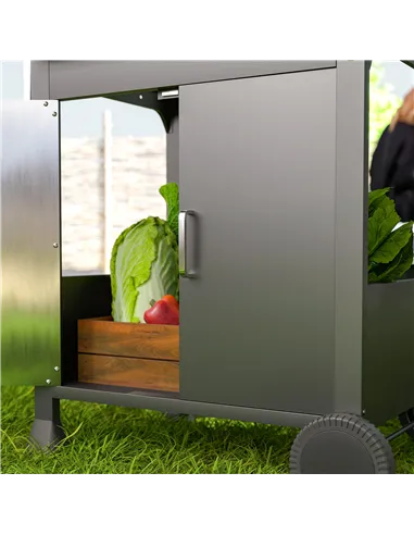 Outsunny 7.5kW Three-Burner Gas BBQ Grill, with See-Through Lid - Black