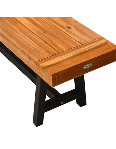 Outsunny Garden 3 Pieces Acacia Wood Picnic Table and 2 Benches Set Dining Trestle Beer Table Patio Outdoor Indoor Furniture