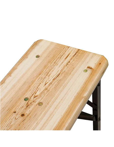 Outsunny Portable Folding Camping Picnic Table and Bench Set Garden BBQ Chairs Stools Trestle Wooden Wood (120cm(L) x 25cm(W) x 