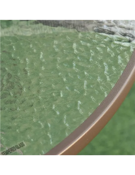 Outsunny Garden Patio Texteline Folding Chairs Plus Table and Parasol Furniture Bistro Set 6 Pieces - Coffee/Cream