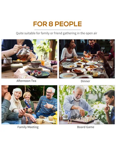 Outsunny 8-Seater Wooden Picnic Set-Fir Wood