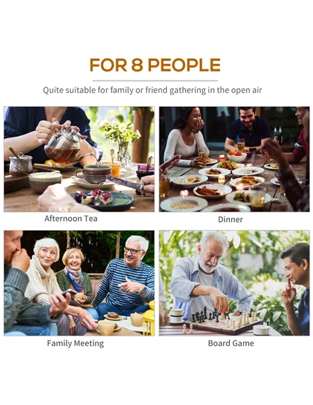 Outsunny 8-Seater Wooden Picnic Set-Fir Wood