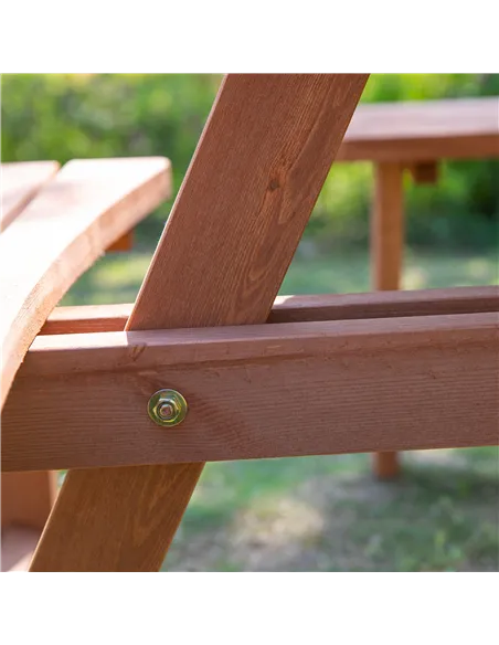 Outsunny 8-Seater Wooden Picnic Set-Fir Wood