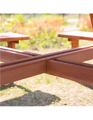 Outsunny 8-Seater Wooden Picnic Set-Fir Wood