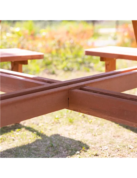 Outsunny 8-Seater Wooden Picnic Set-Fir Wood