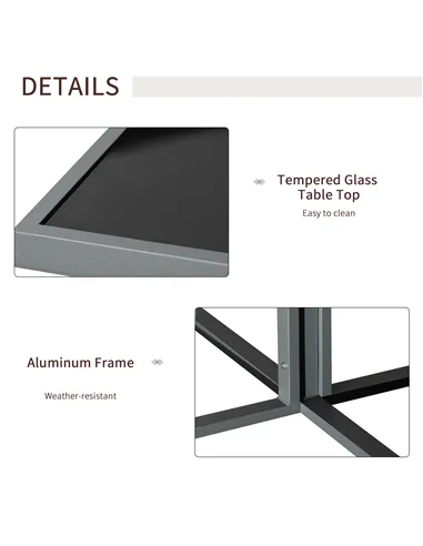 Outsunny 9PCs Patio Aluminium Dining Set, Space Saving Cube Set with 4 Chairs, 4 Ottoman, Cushions, 8 Seater Garden Furniture