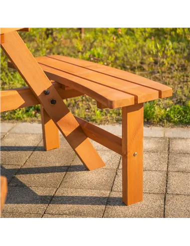 Outsunny 6 Seater Wooden Picnic Table and Garden Benches Set, Round Garden Dining Set with 3 Benches and Umbrella Hole Outdoor G