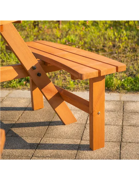 Outsunny 6 Seater Wooden Picnic Table and Garden Benches Set, Round Garden Dining Set with 3 Benches and Umbrella Hole Outdoor G