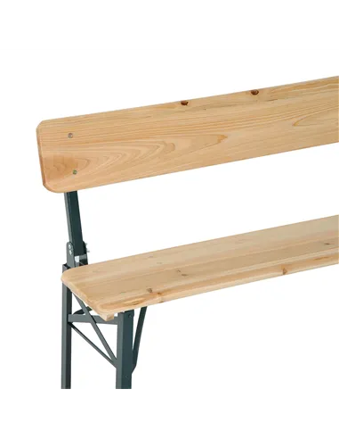 Outsunny Portable Folding Camping Picnic Trestle Beer Table and 2 Bench Set Wooden Garden Furniture Patio Dining Party BBQ Chair