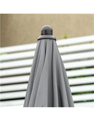 Outsunny 6 Piece Garden Dining Set with Umbrella, Outdoor Dining Sets with Parasol, 4 Folding Dining Chairs & Round Tempered Gla